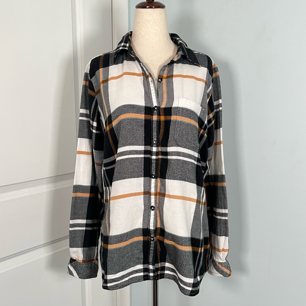 Dickies vintage woman’s flannel plaid Button Down Shirt size S - Picture 7 of 12